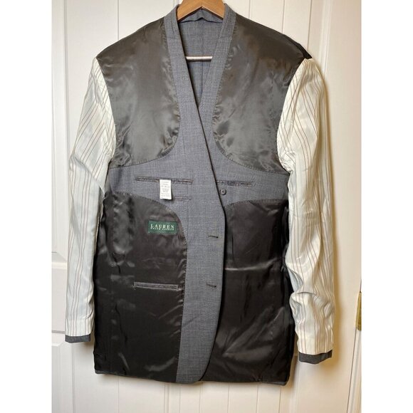 Lauren Ralph Lauren Mens 100% Wool Blazer Gray Size 44L - Picture 10 of 13